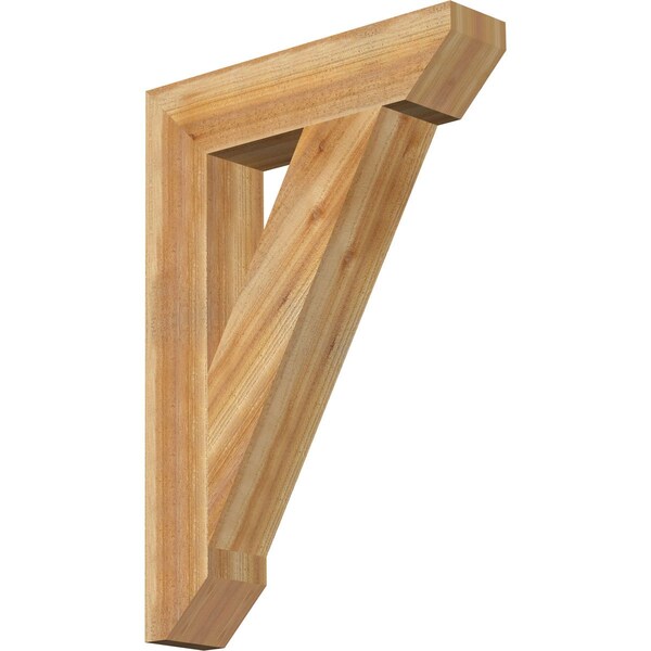 Ekena Millwork Traditional Slat Rough Sawn Bracket, Western Red Cedar, 6"W x 28"D x 40"H BKT06X28X40TRA06RWR - main